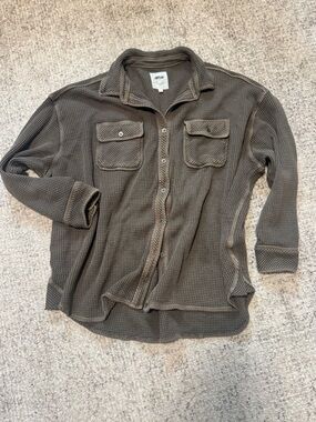 aerie Men's Waffle-Knit Shirt Jacket - Brown